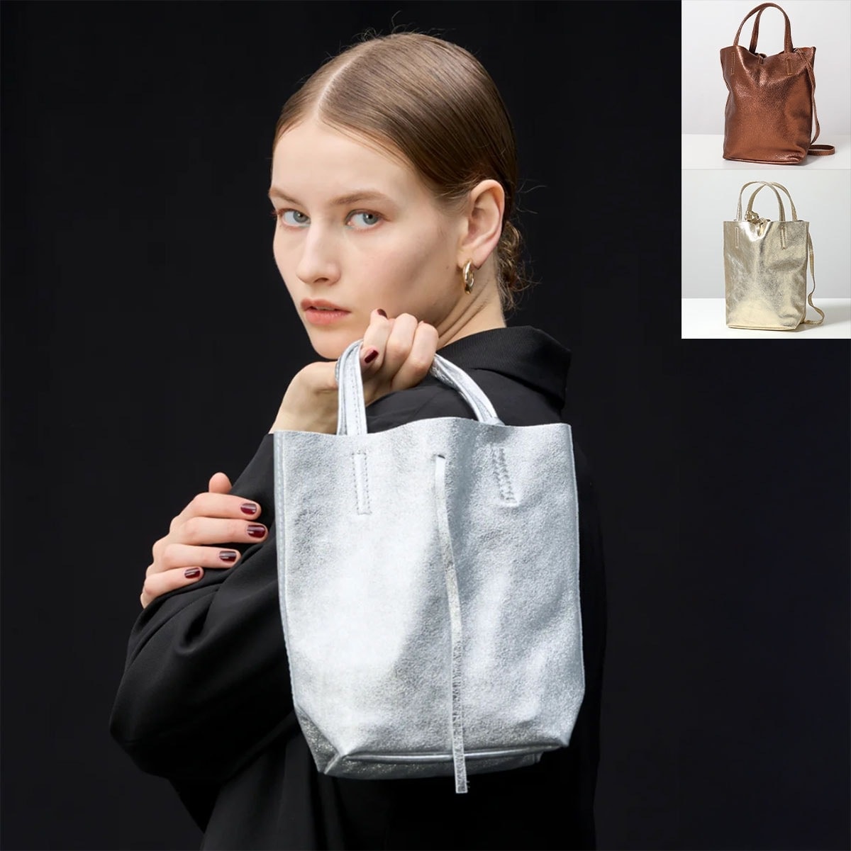MILLELA FIRENZE ミレッラフィレンツェ ミニトートバッグ 10270561 レディース メタリック ショルダーバッグ ハンドバッグ ポーチ付き 鞄 カラー3色
