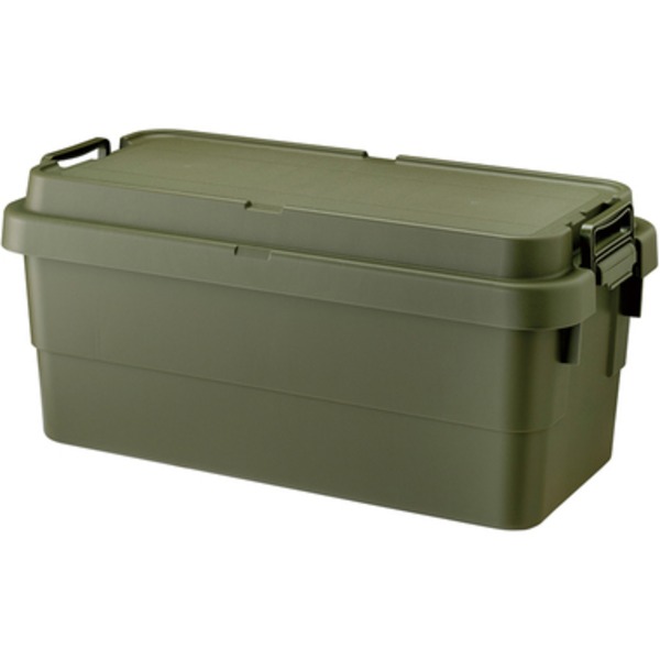 収納ボックス 収納ケース 幅78cm 70L カーキ S蓋 車用 ルーフキャリー対応 日本製 トランクカーゴ アウトドア キャンプ