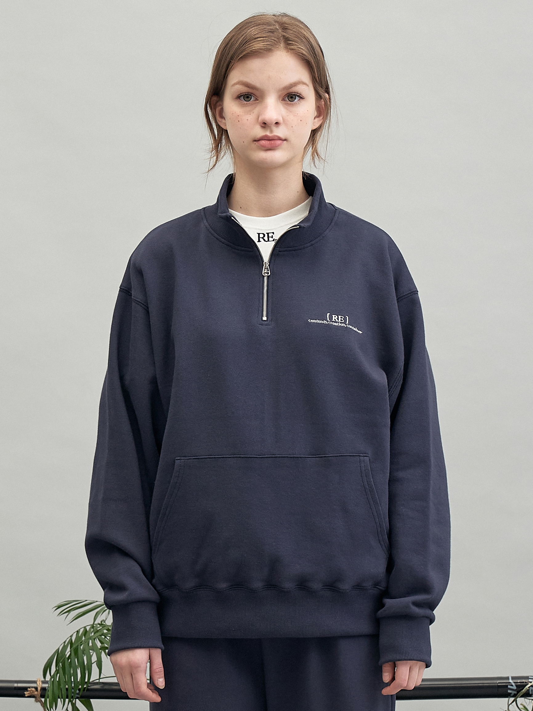 REブレースロゴハーフジップアップMTM（ネイビー）