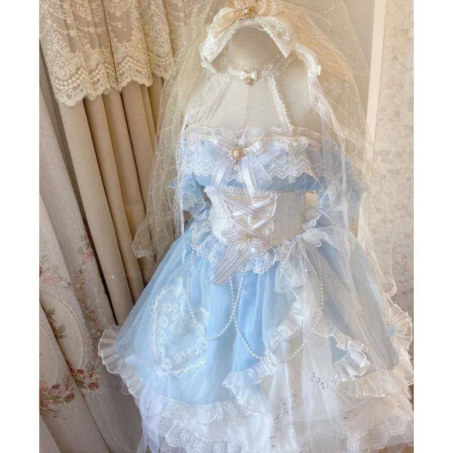 新発　人魚の花嫁ワンピース　P　ドレス　日常　写真　舞台　変装ロリータ トップス 萌え レディース ゴスロリ ロリータファッシ