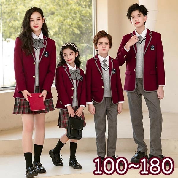 卒業式 入学式 スーツ 女の子 男の子 中学 小学生 受験 学生服 通学 セット 大きいサイズ 女児 ジュニアスーツ 子供スーツ お受験 発表会 ワインレッド 100 110 120 130 140