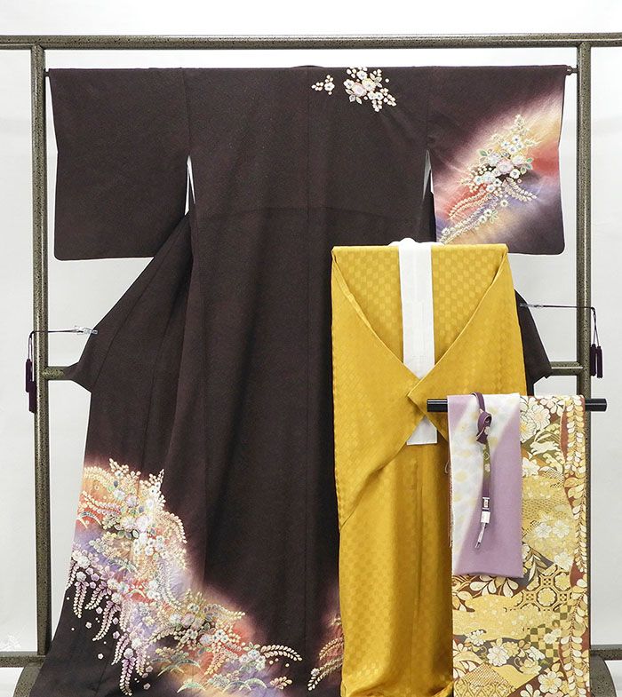 訪問着 正絹 東京染伝統工芸士 金田昇 絞り辻が花模様 5点 セット 身丈170cm 裄丈66cm 訪問着 美品 リサイクル 中古 着物 結婚式 入学式 卒業式 b4020