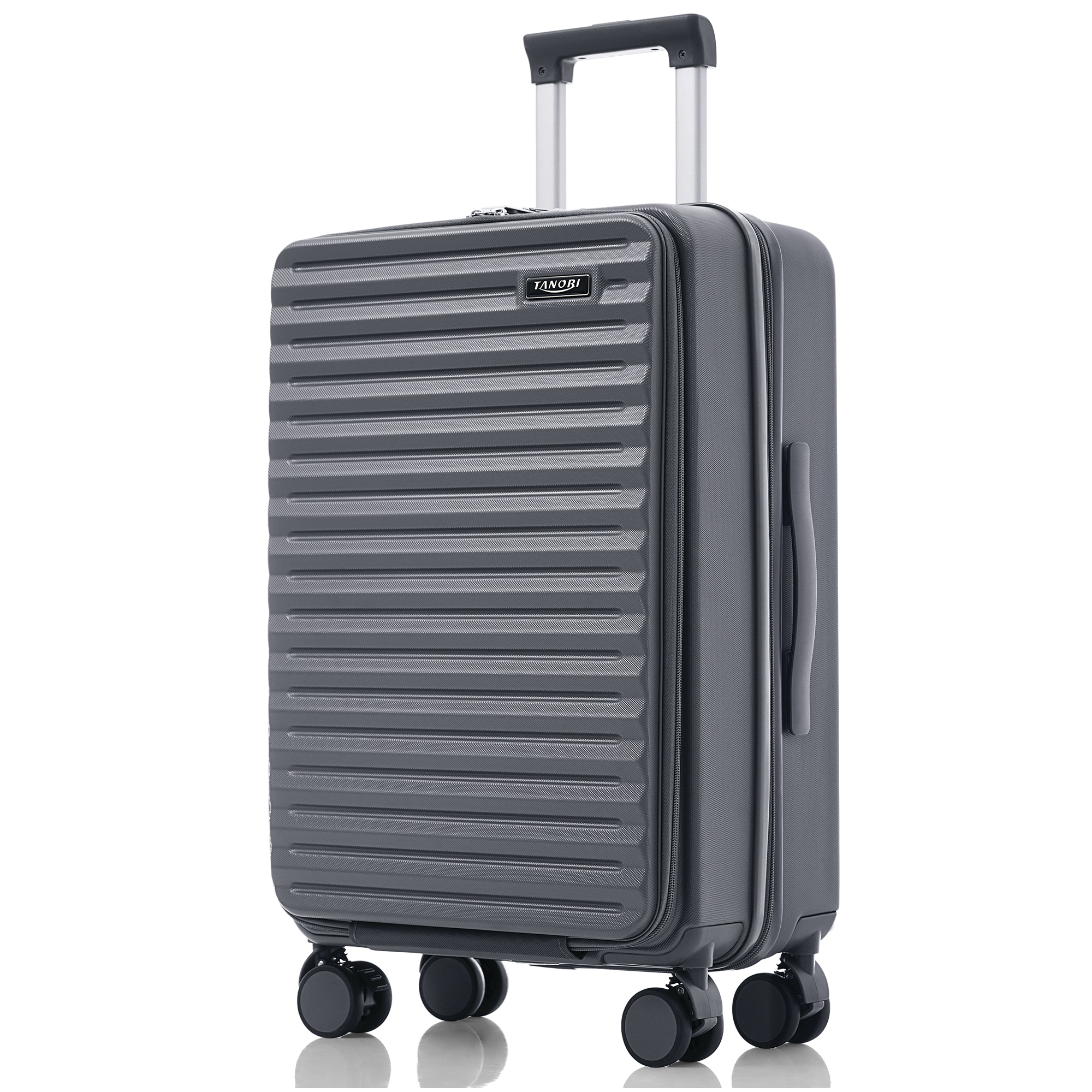 【国内発送】755スーツケース MSサイズ フロントオープン 機内持ち込み キャリーバッグ USBポート付き ドリンクホルダー付き かわいい ストッパー付き ダブルキャスター 軽量 静か 女性 頑丈