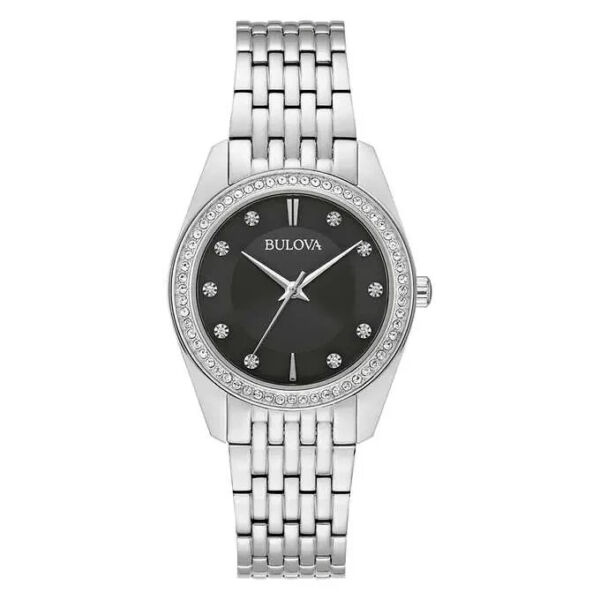 配送員設置 Steel Stainless Crystal Classic ブローバ96L317 Quartz New - Watch Ladies カジュアル腕時計