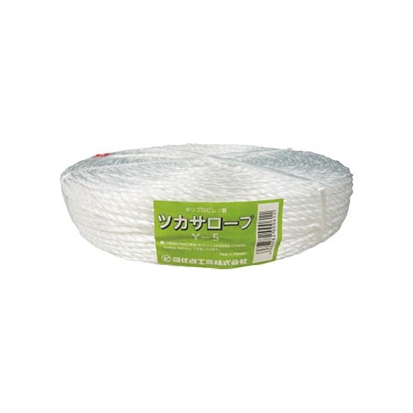 (まとめ) 司化成工業 ツカサ PP融着三本撚ロープ(ツカサロープ) Y-5 1巻 (×3セット)