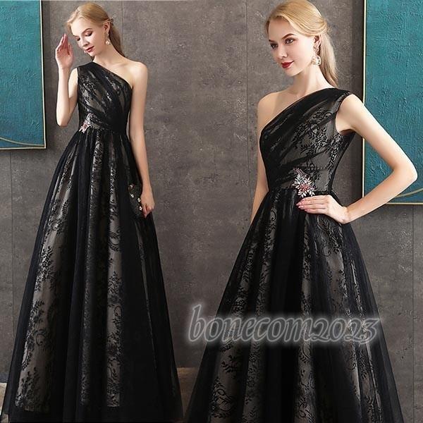 【急速出荷!】パーティードレス ワンショルダー 背中開き ノースリーブ ロング丈 結婚式イブニングドレス ファスナータイプ 発表会 披露宴 7,408円