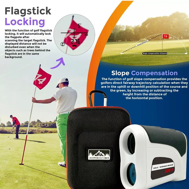 GS-1ゴルフレーザー距離計望遠鏡狩猟スロープ調整旗ロック振動レーザー距離計1200メートル