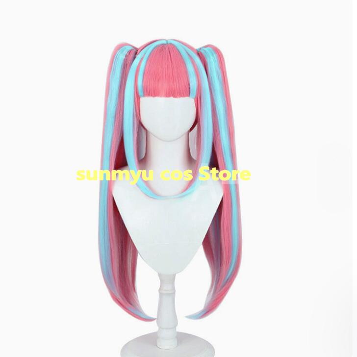 BanG Dream! パレオ 鳰原令王那 コスプレ道具　ピンク＋ブルー　ウィッグ