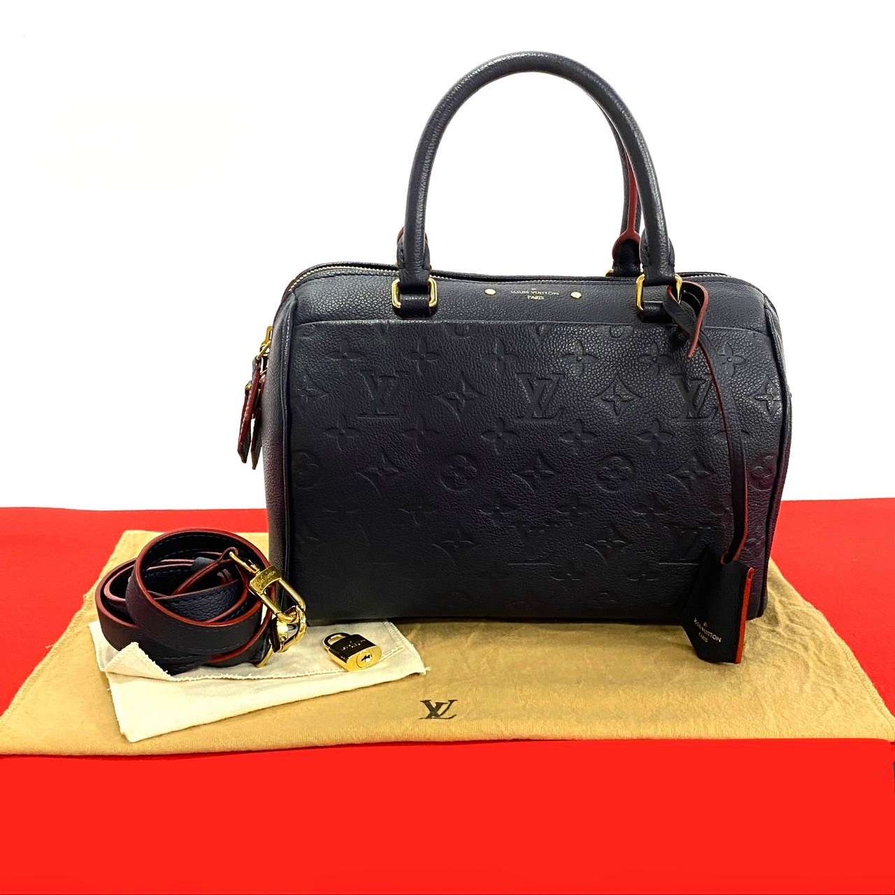 スピーディバンドリエール モノグラムアンプラントショルダーバッグ レザー ネイビー 70706 143,150円