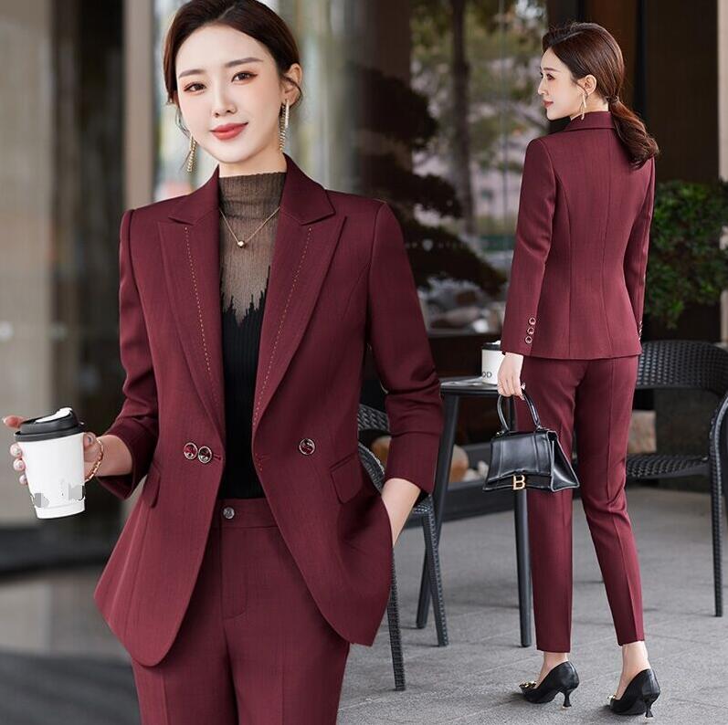 洗えるスーツ 着痩せ レディース フォーマル セットアップ 通勤 OL 長袖 ジャケット+パンツ 2点セット ママ 入学式 卒業式 カジュアル パンツスーツ 結婚式 オフィス セレモニースーツ 秋冬