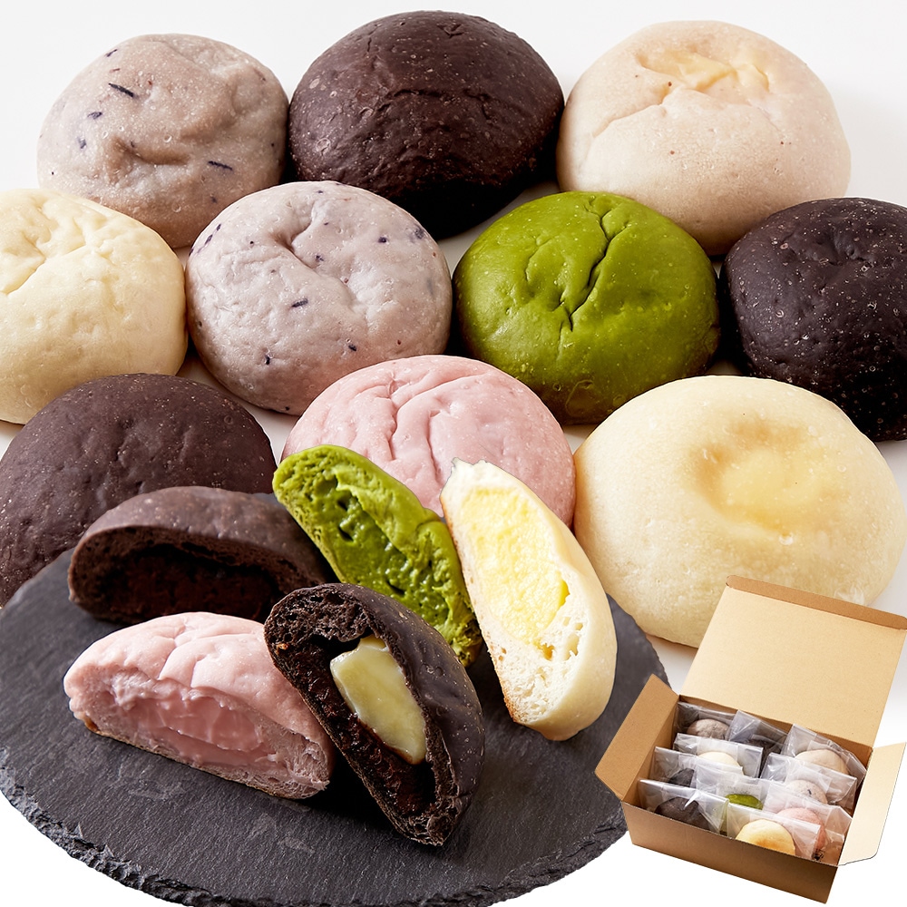 ひんやり美味しい新感覚スイーツ！冷やしクリームパン10種10個セット 冷凍 奈良で人気のカフェ＆ベーカリークラムボンが作るこだわりがつまった10種の味のクリームパン！作り立ての味を冷凍便でお届け