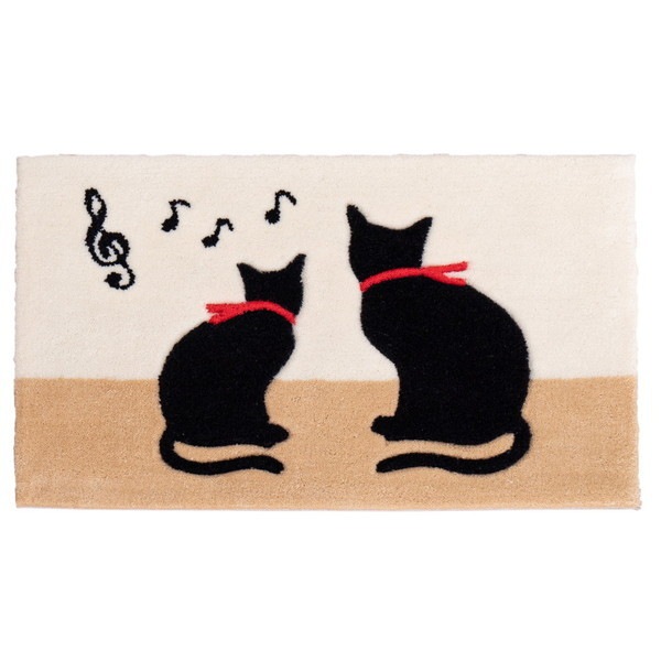600013400 玄関マット キャット 45×75 ベージュ メーカー直送
