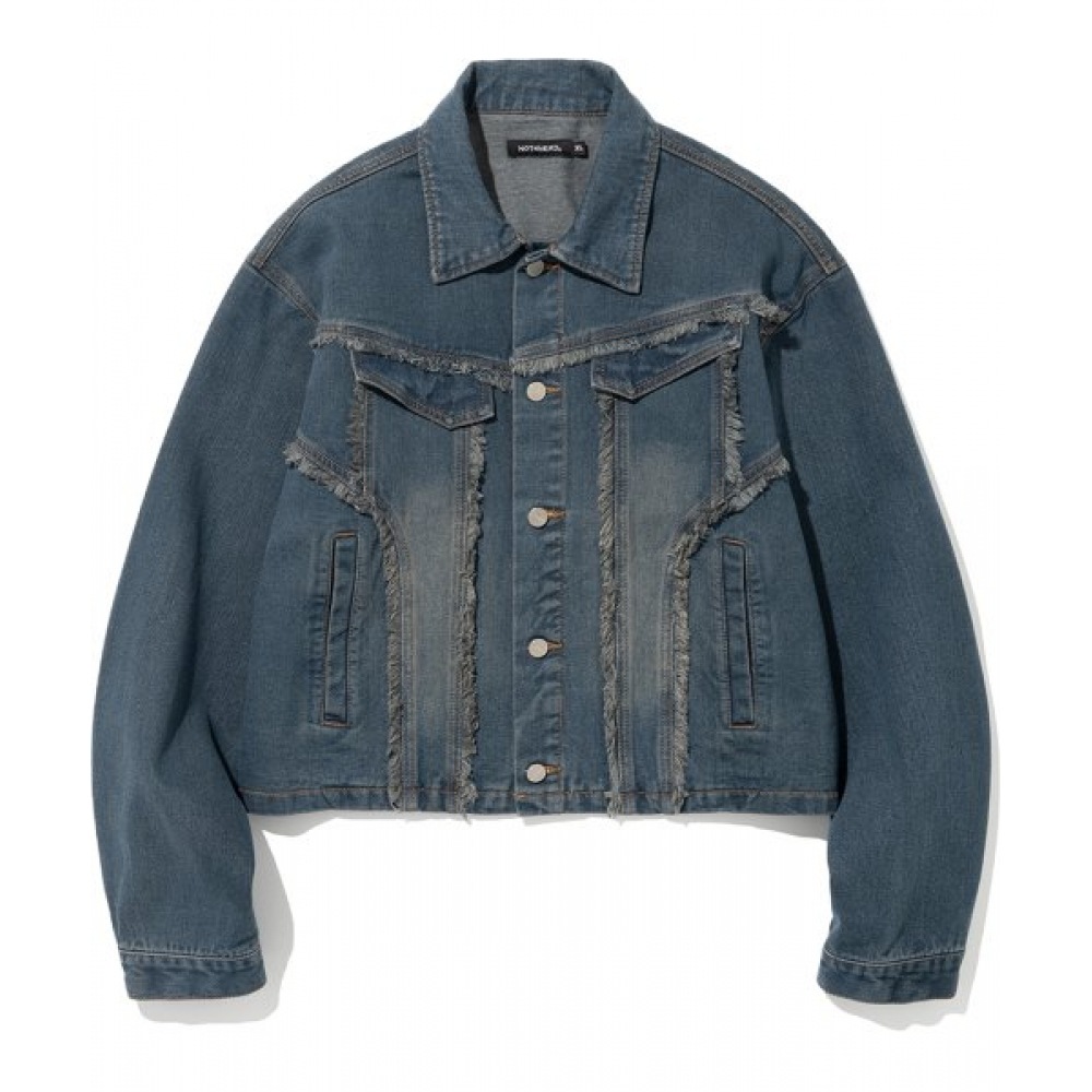 NOT4NERD カットオフクロップデニムジャケット-ディープブルー 12,716円