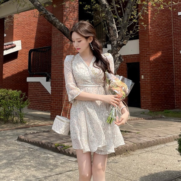 カシュクールフラワーシフォンワンピース op13738 6,542円