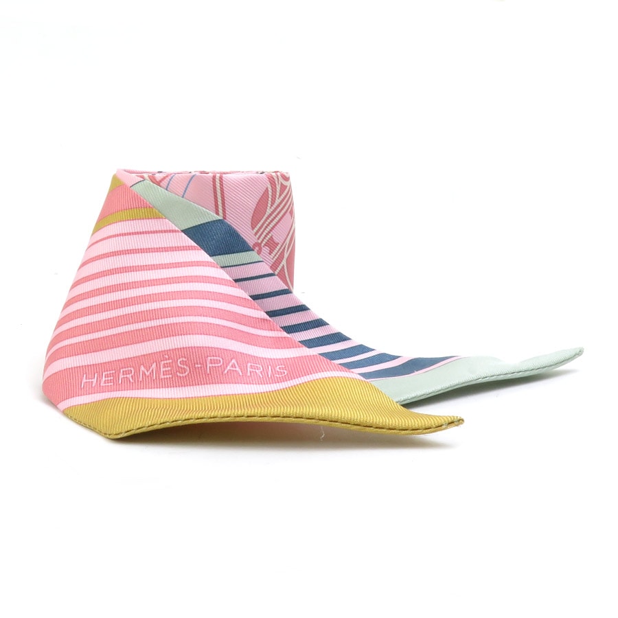 エルメス HERMES スカーフ ツイリー シルク ピンク/マルチカラー レディース e58682f