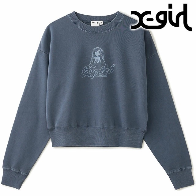 フェイスピグメントダイド コンパクトスウェットトップ [105244012027] レディース トップス トレーナー スウェットシャツ NAVY