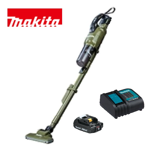 当店だけ!バッテリー充電器も1年保証! マキタ コードレス掃除機 18V サイクロン一体式 オリーブ CL286FDZO + 軽量バッテリー BL1820B + 静音充電器DC18SD