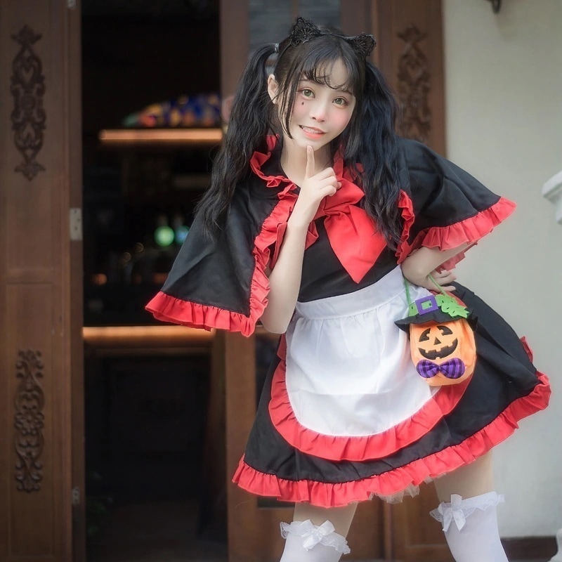【2025新作】ハロウィーンcos衣装アンジェラcosハロウィーン同人コスプレ衣装メイド服