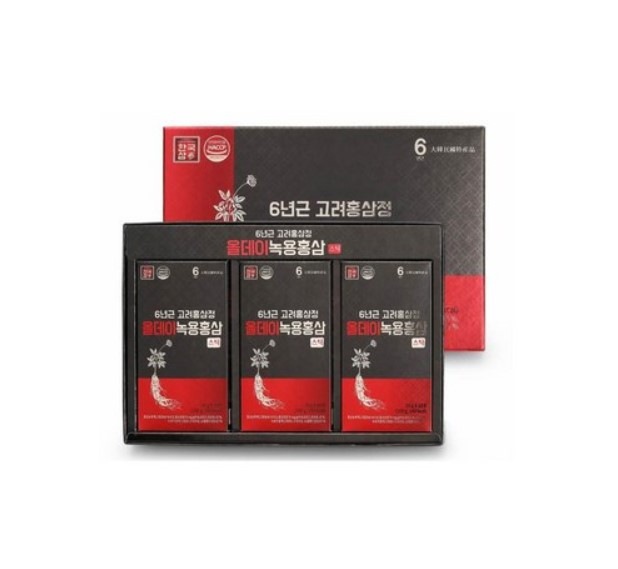韓国人参 6年根 高麗紅参精 オールデー 緑用紅参スティック 30包/紅参ギフトセット 300g
