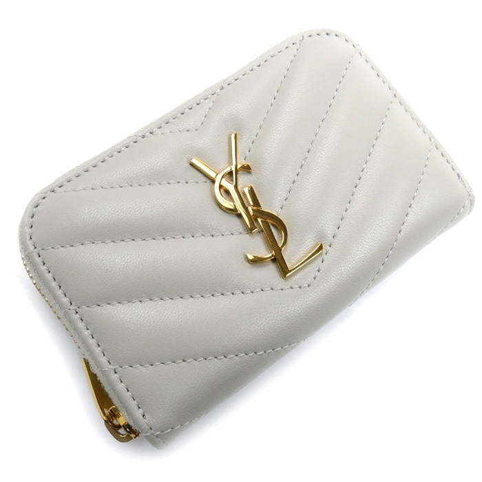 SAINT LAURENT サンローラン カサンドラ マトラッセ コインケース アイボリー 753788 レディース 中古 美品