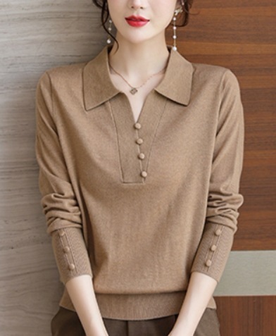 トップス デート モテアイテム ポロシャツ 長袖 ニット 薄手 可愛い きれいめ 上品 おしゃれ かっこいい 可愛い ラブリー キュート ガーリー クール モード系 セクシー エレガント