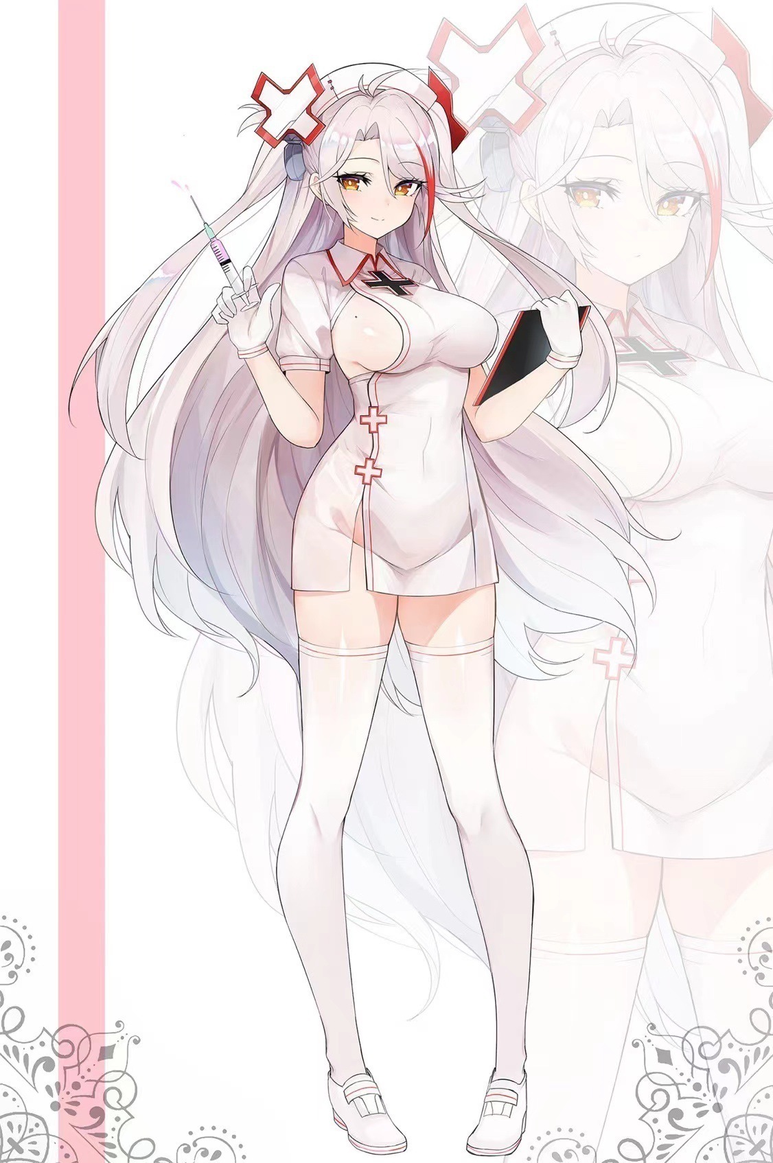 看護師制服セクシーな純欲激情役はハイエンド碧藍欧根親王cosを演じます