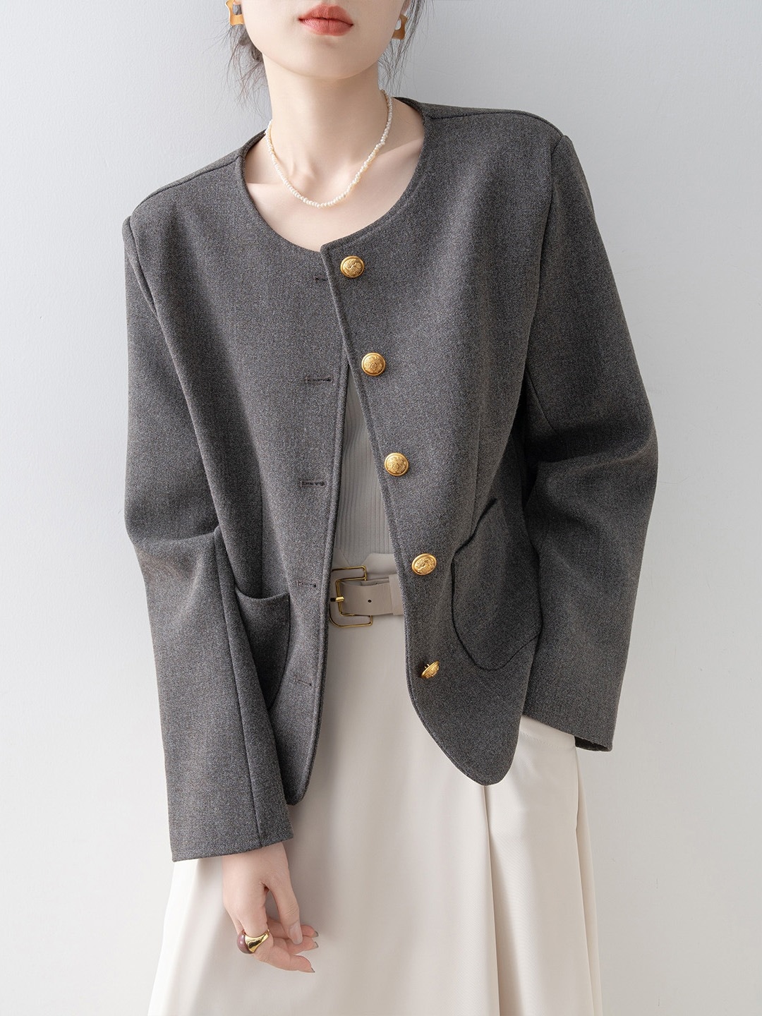 春秋アウターレディース2025年朝秋ショート丈小柄秋冬長袖トップス