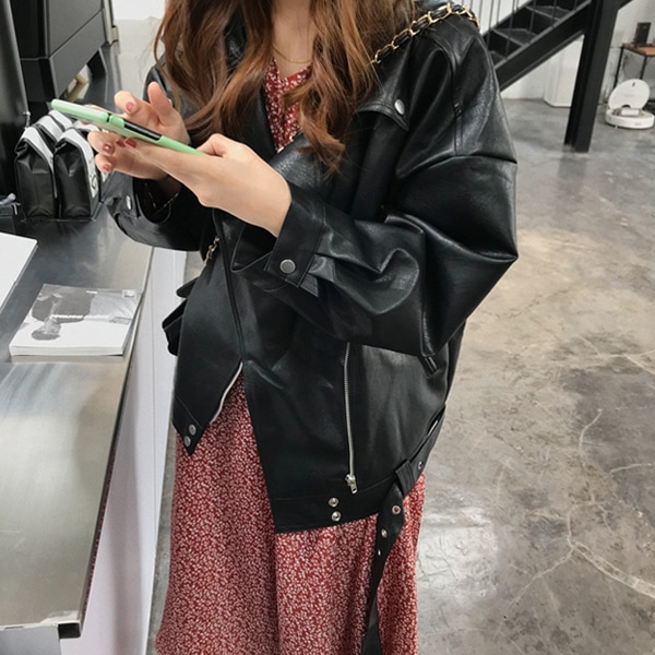 無料配送オバフェットレザーライダージャケット（mouter1023）