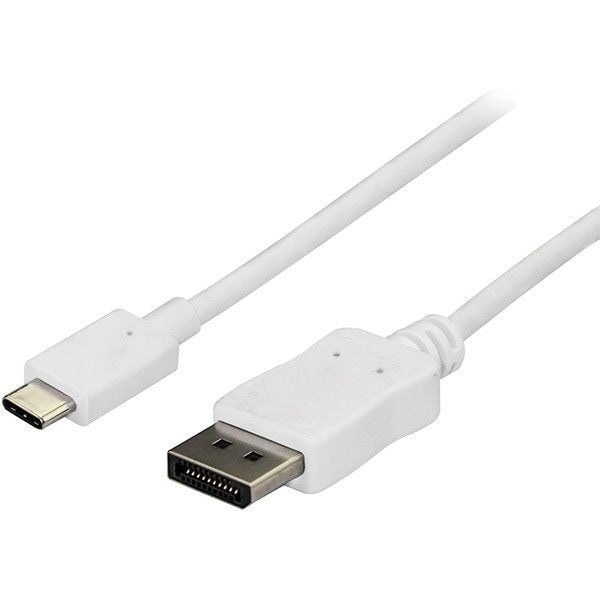 CDP2DPMM6W USB Type-C-DisplayPort 変換ディスプレイアダプタケーブル 1.8m 4K/60Hz ホワイト