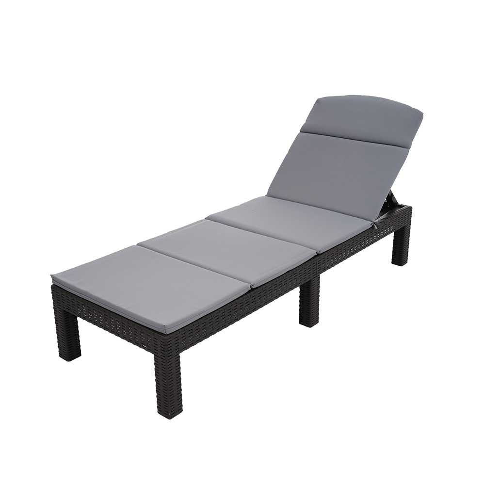 【国内出荷 - 3日配達】ガーデンチェア デッキチェア サンベッド ガーデンベッド チェア リクライニング 折り畳み プール ホテル ガーデンチェア 屋外 ４段階調節 ベランダ ラタン調 コンパクト