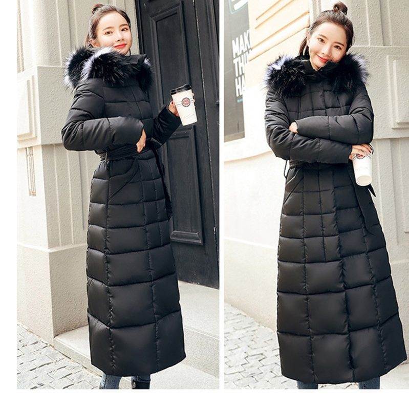 ダウンコート レディース ロング ダウンジャケット 膝丈 アウター ダウン ジャケット コート 立襟 ベルト付き 軽量 カジュアル 防寒 着痩せ スリム 無地 厚手 冬服 防寒着 おしゃれ ファーフー
