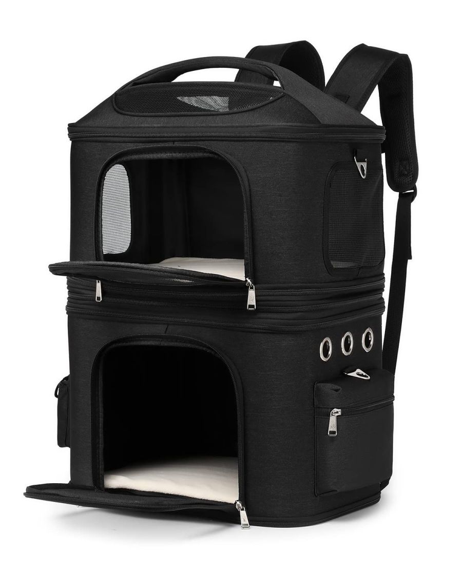 限定SALE!猫 2匹 リュック 分離可 キャリー 2層 ペット キャリーバッグ 小型犬 ソフトクレート 折りたたみ可 マット付き 2way 通院用 ペットキャリー リュック 猫 猫用 犬 ペットキャ 8,673円