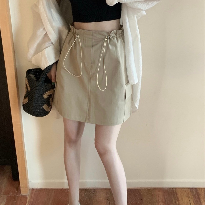 スカート ボトムス ミニスカート ショート丈 ルーズ ハイウエスト ウエストゴム 伸縮性 薄手 大人可愛い きれいめ シンプル カジュアル 大人 上品 お洒落 かっこいい レトロ 大人女子 こなれ感