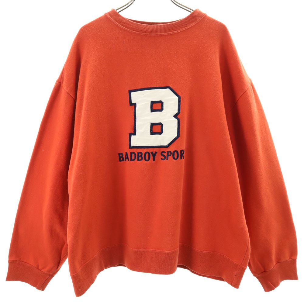 BAD BOY バッドボーイ 長袖 スウェット トレーナー L オレンジ メンズ 古着