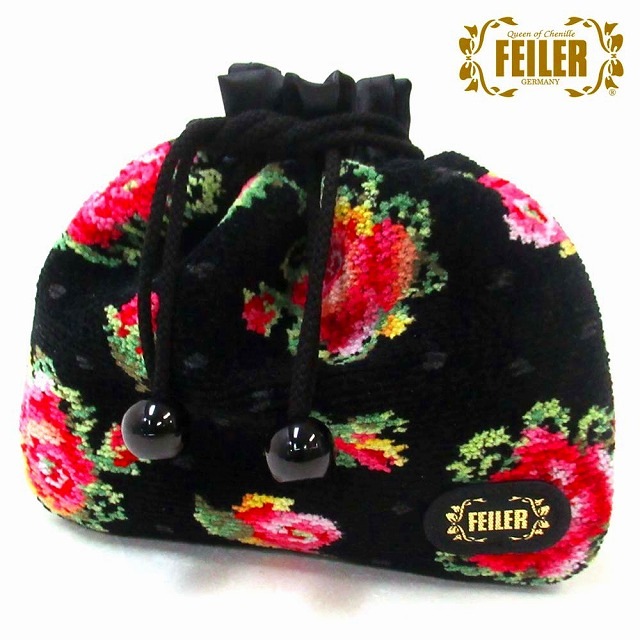 FEILER フェイラー 巾着ポーチ　巾着袋 レーシーローズドット 薔薇 2025年秋冬限定！LRD257433
