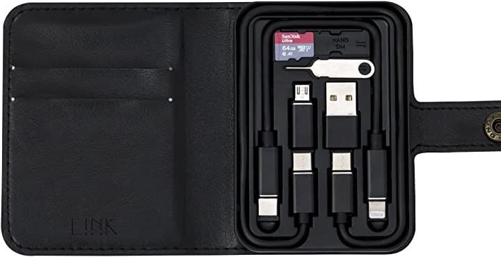 急速充電 充電マルチケーブルセット スマートリンクカードPRO Lightning TypeC ライトニング Micro USB マイクロ 持ち歩き PD対応(Black)