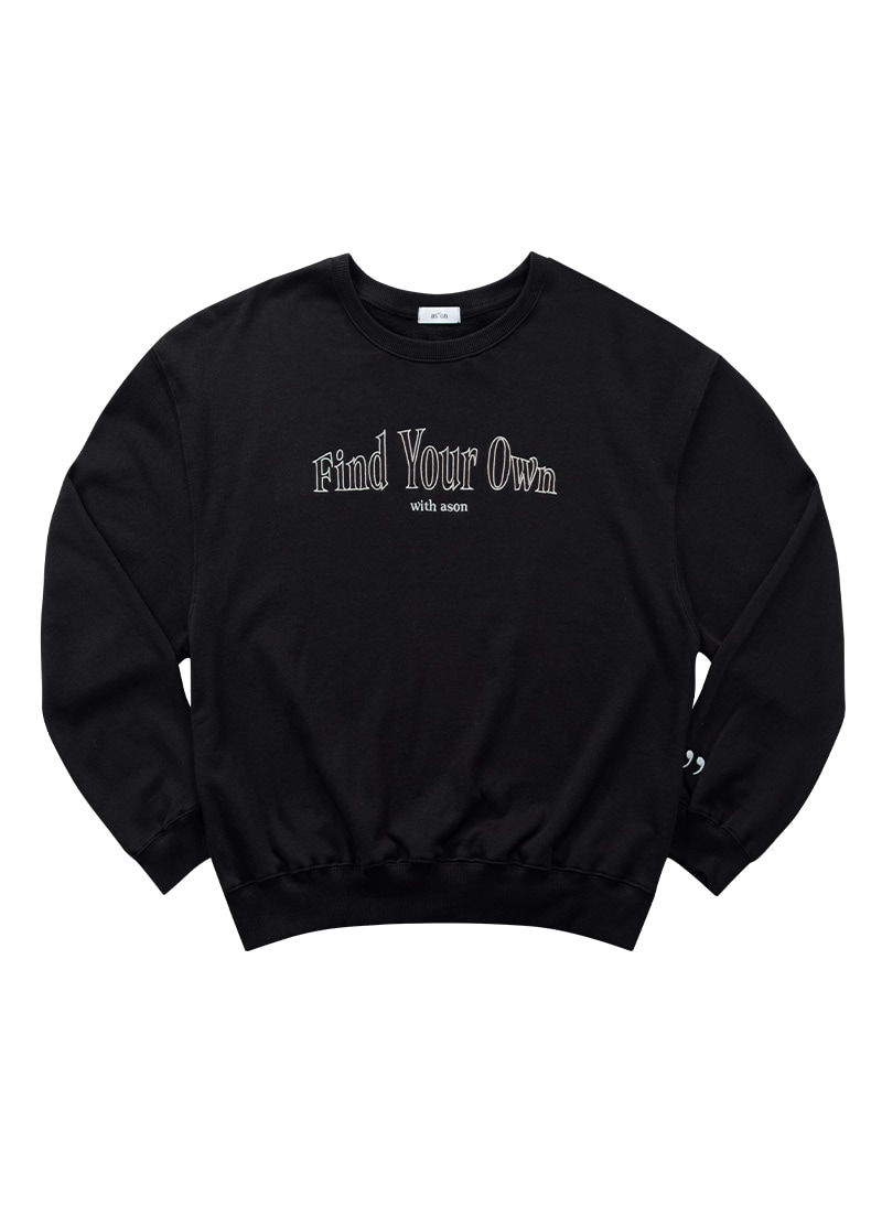 【AS"ON】 COMFY BOXY SWEATSHIRT / BLACK 正規品