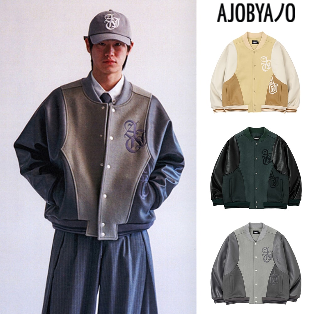 【AJO AJOBYAJO】 Wool Mixed Varsity Stadium Jacket