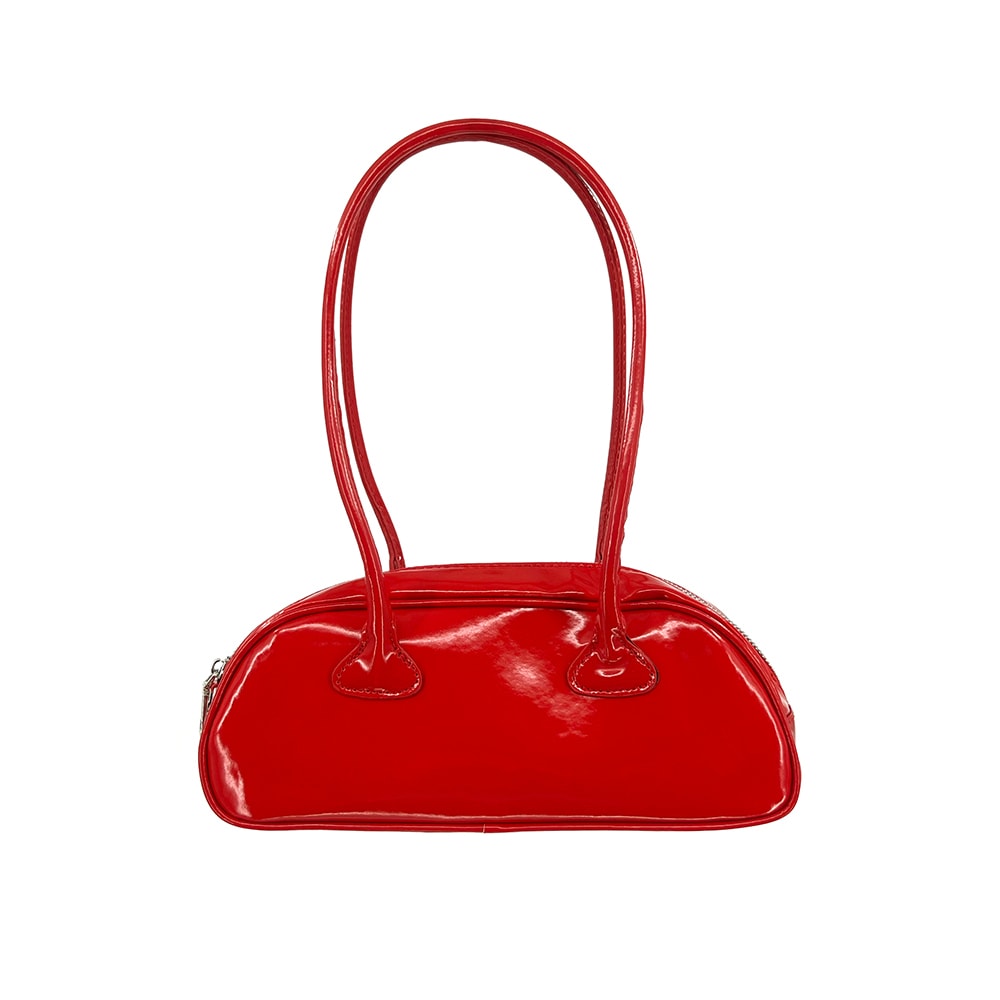 레드 에나멜 바게트백 여름 휴양지가방 탑핸들 숄더백