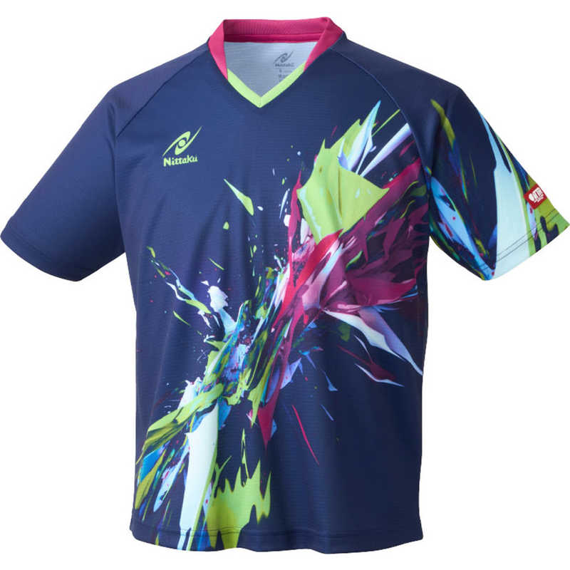 ニッタク　卓球用品 男女兼用 ブライトバーストシャツ 2XO ネイビー　NW-2218