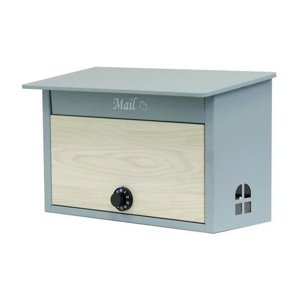 MOJYU WM-103 壁掛けポスト Lia(リア) ブルーグレー/ホワイト木目 メーカー直送