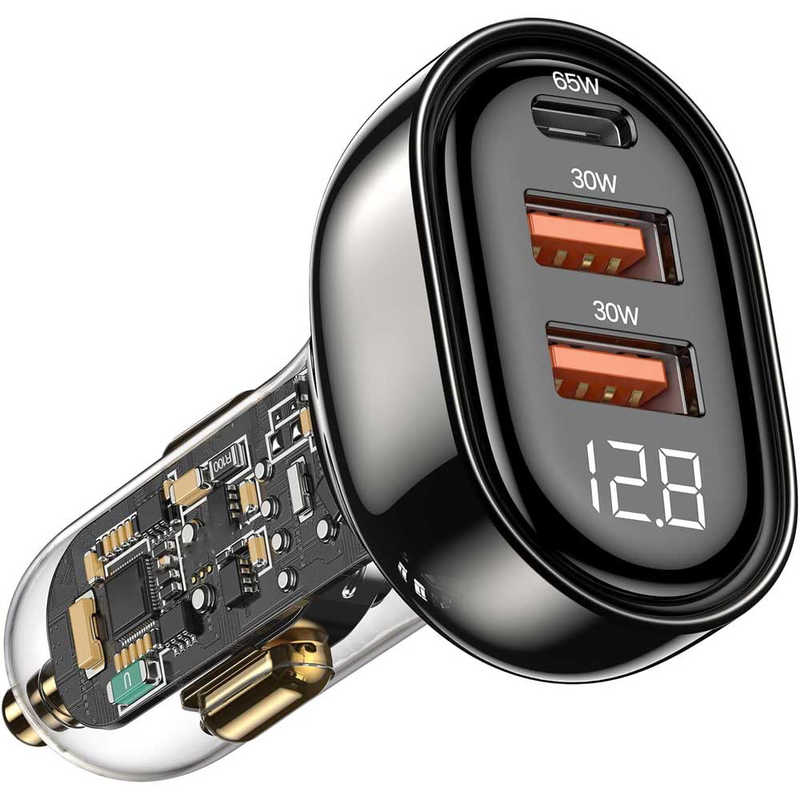 ROYALMONSTER　PD＆QC対応125W CAR CHARGER(3ポート) ［3ポート /USB Power Delivery対応］ BK　RM-8249-CARPD