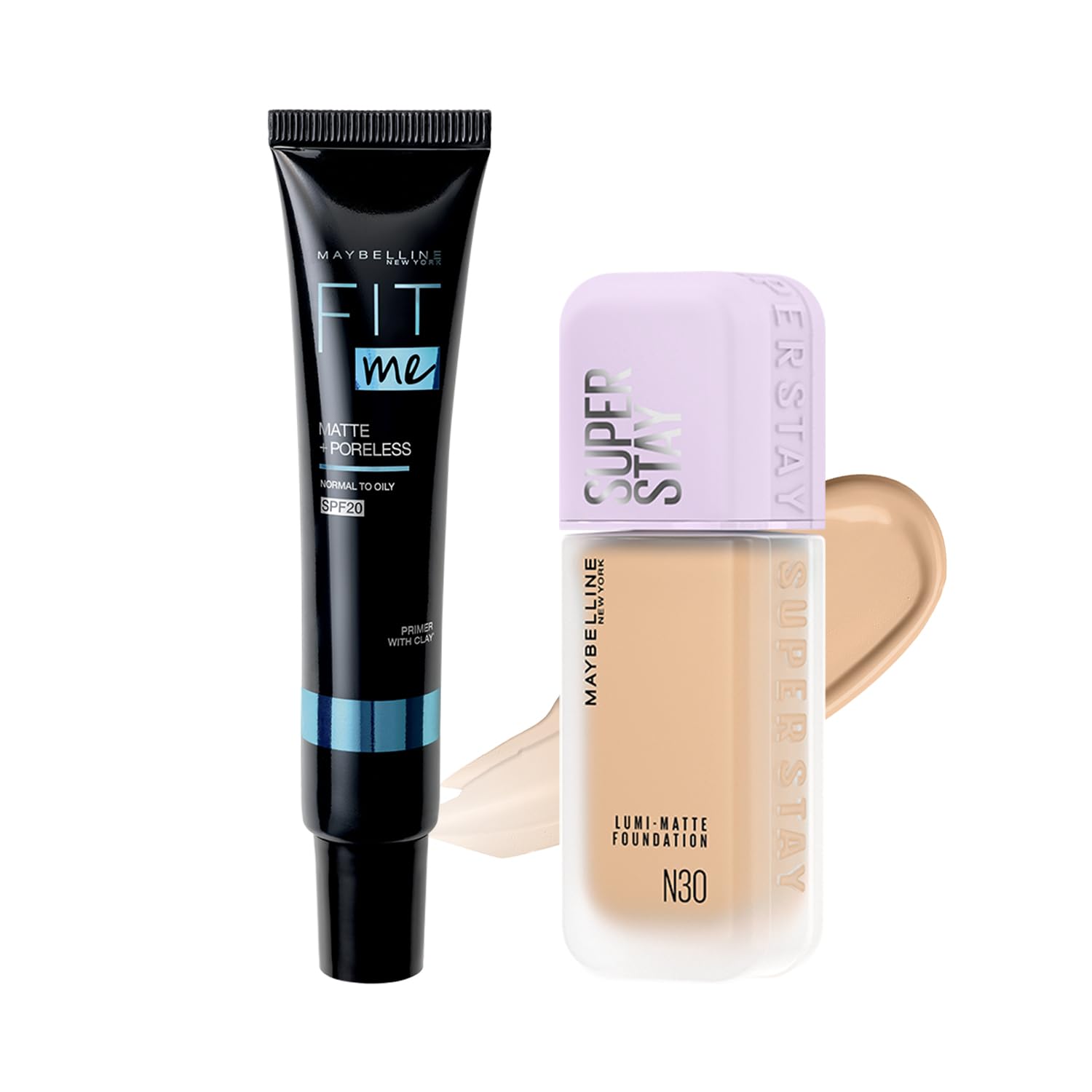 メイベリン SPステイ ルミマット リキッド ファンデーションN30+フィットミー プライマー 01
