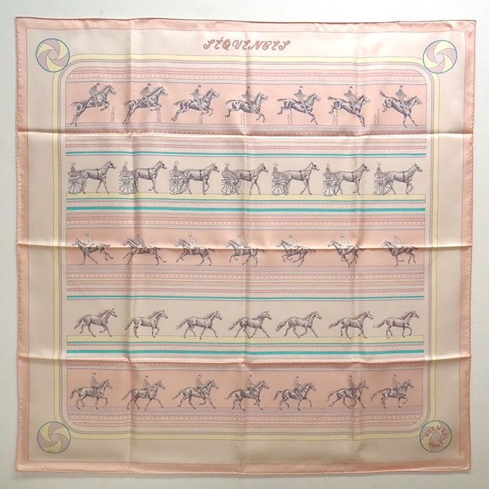 エルメス SEQUENCES シーケンス カレ90 【レディーススカーフ】