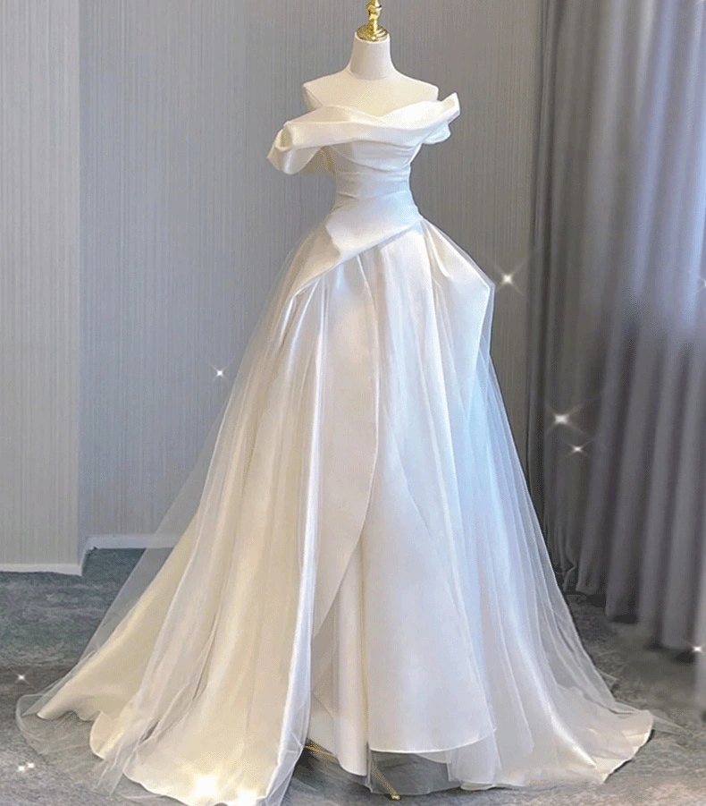 ウェディングドレス 白 パーティドレス ドレス コンサート 二次会 結婚式 披露宴 大きいサイズ Aラインドレス ロングドレス ロング お姫様 新作 パーテ