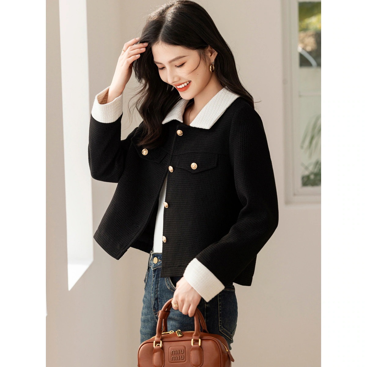 アウタートレンチコート秋 マウンテンパーカー 小香風 気質 上着 女 ジャケット 冬アウター レディースファッション ファッション 高級感 コート 韓国 レディース ロングコート 2023 編む