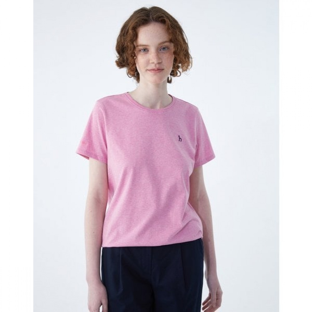 [24SS] [ベスト] [100% コットン] [クラシックセラー] ピンクメランジショートスリーブTシャツ WSTS4B330P2