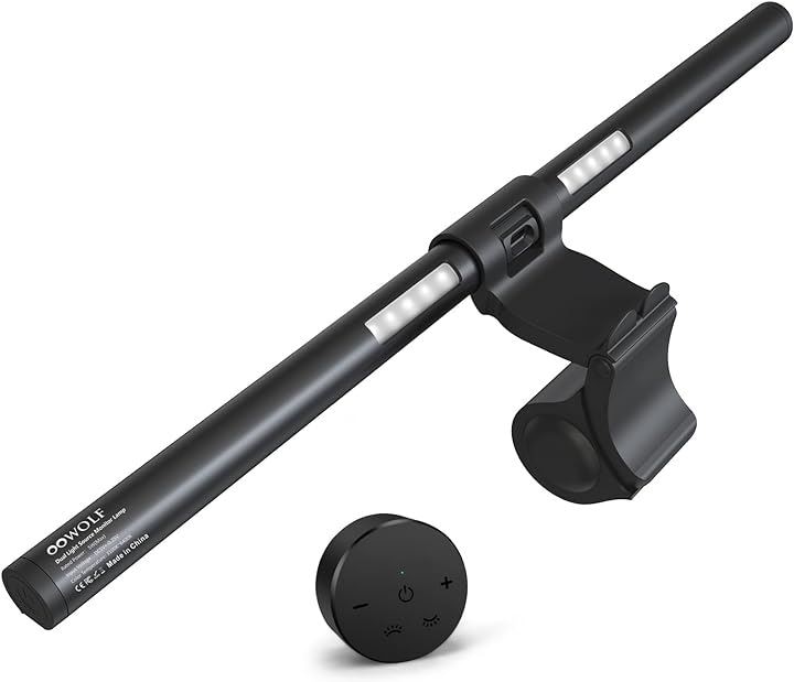 モニターライト バー 41cm 無線リモコン付き 無段階調光 背面ライト付き 目に優しい 記憶機能 タッチコントロール USB給電(ブラック, 41CM(無線リモコン付き))