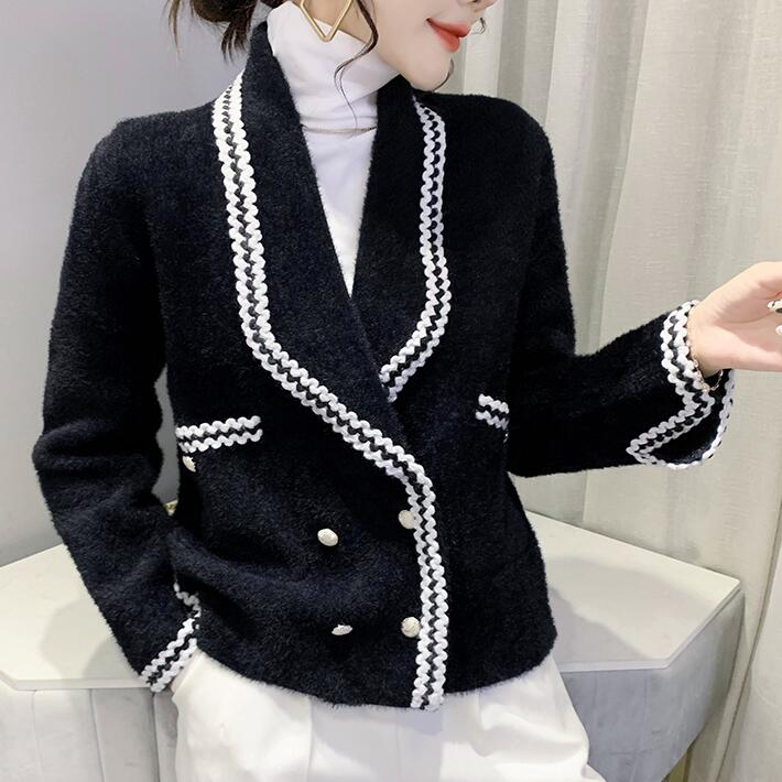 カーディガン　ジャケット シャギーニット　レディース　ツイード　コート　アウター　ニット　シャギーニット　ツイードカーディガン 　フォーマル入学式 卒業式 入園式 卒園式 春　秋　ブラック　ホワイト 5,182円