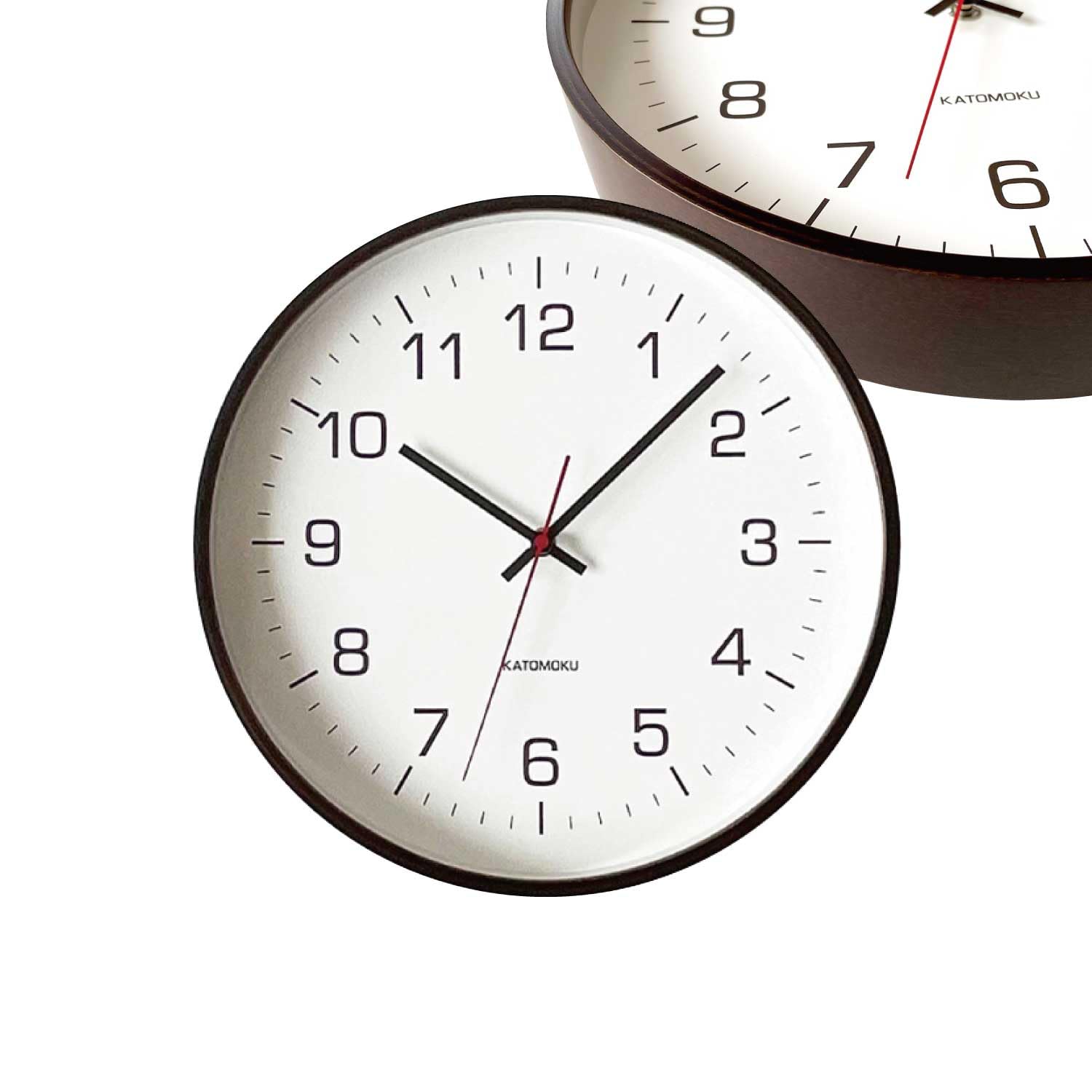 KATOMOKU plywood wall clock 4 km-61BR ブラウン 掛け時計 連続秒針 φ304mm (クオーツ時計)